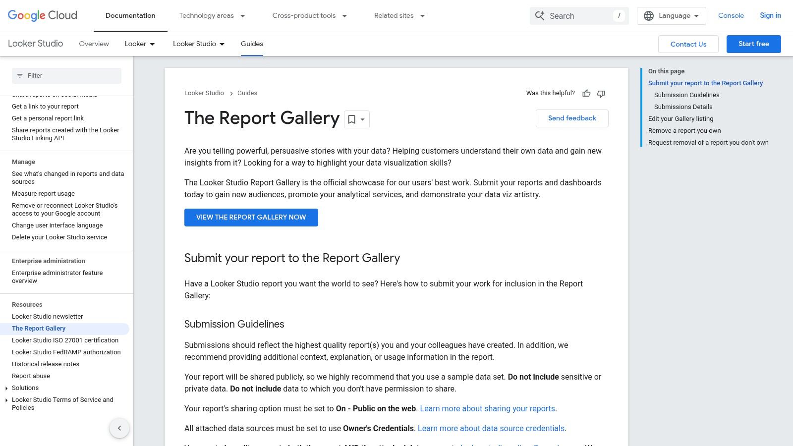 Looker Studio (Google) – Official Report Gallery