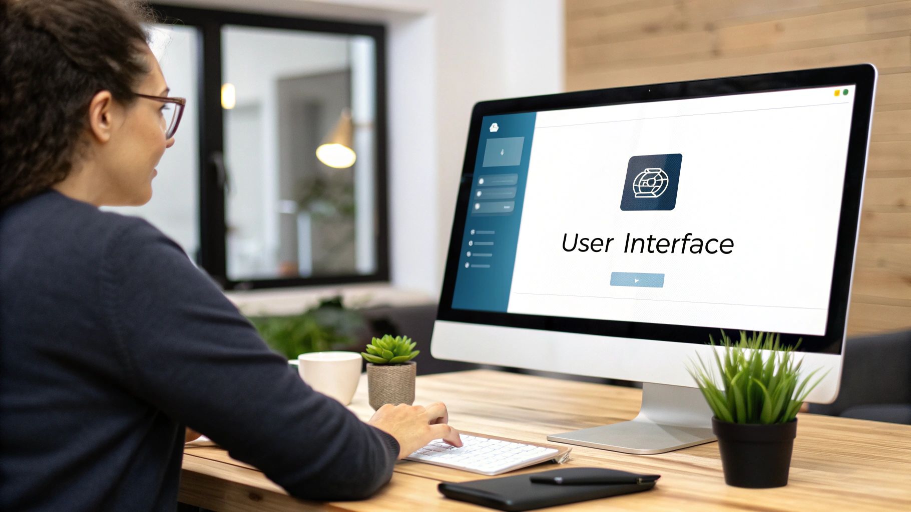 A person making a final decision at a crossroads, with arrows pointing towards different software options.