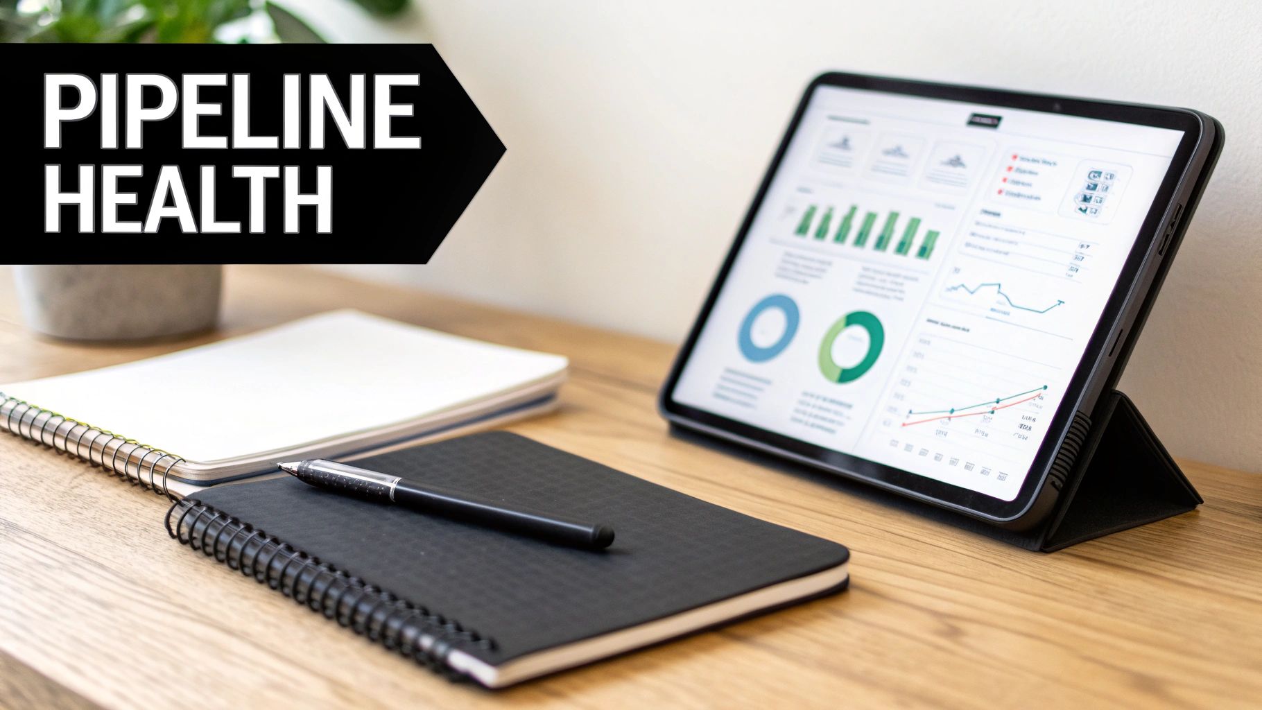 A dashboard showing various sales pipeline metrics and charts.