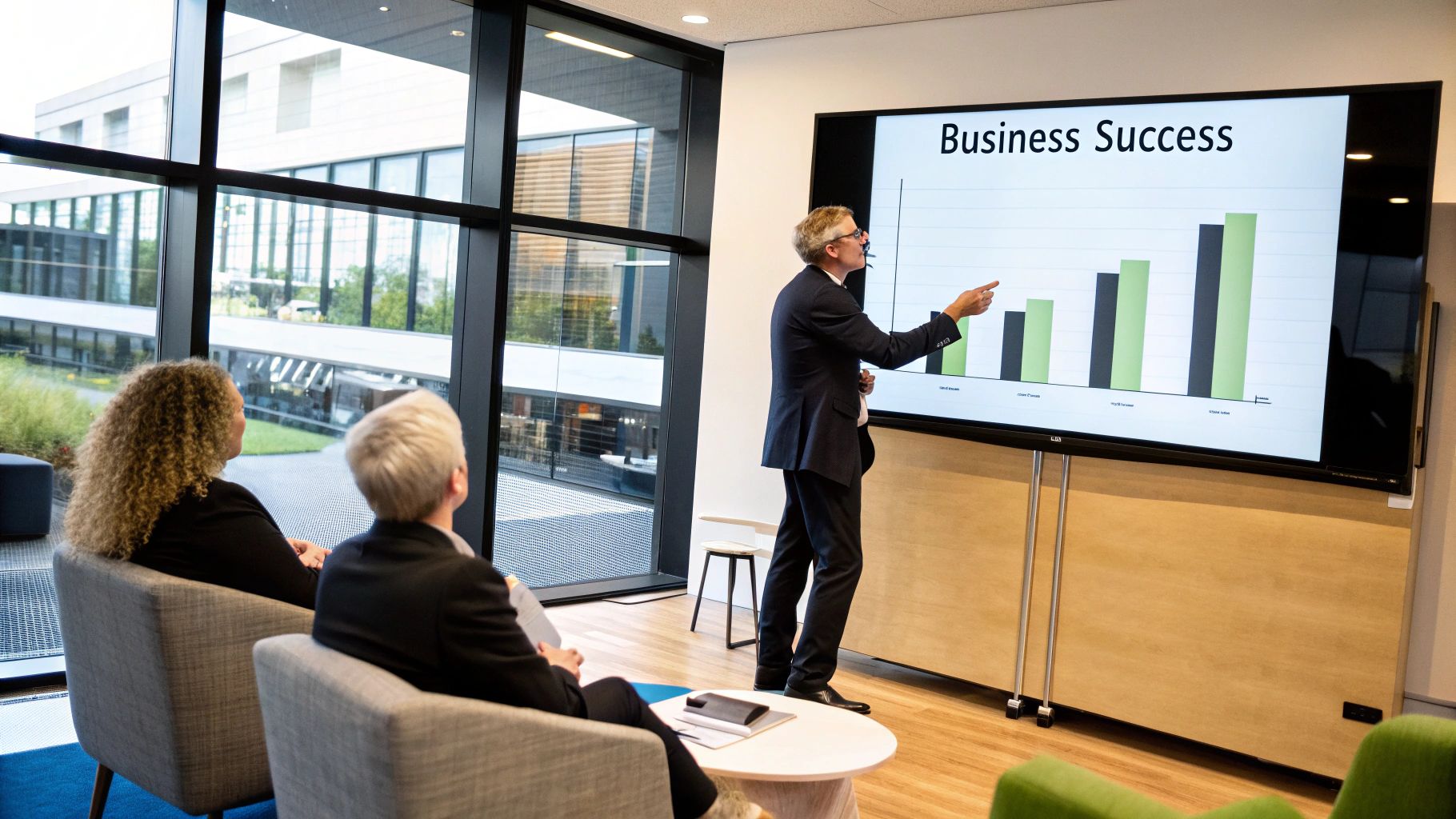 A graph showing upward trends in business metrics, representing success.