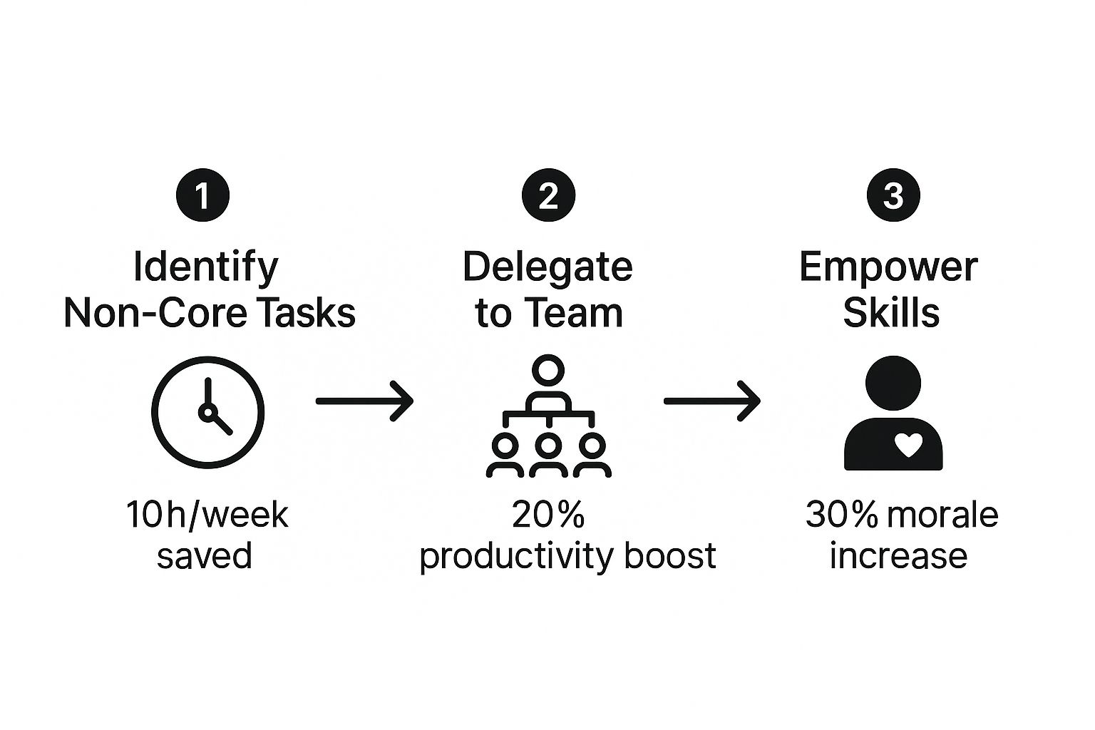 Infographic about how to delegate tasks effectively