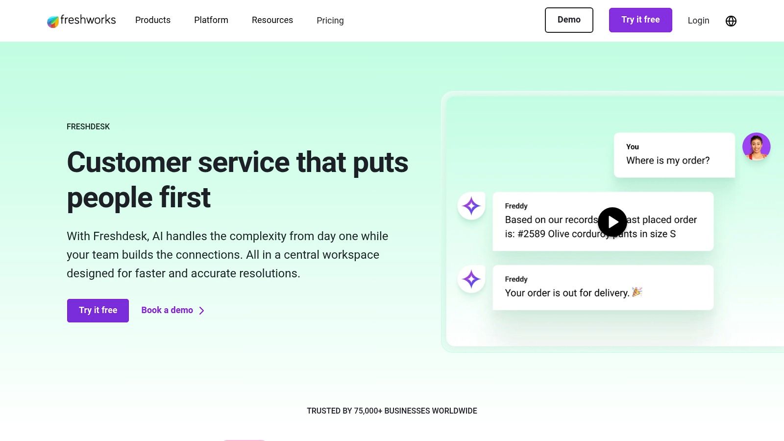 Freshdesk (Freshworks) with Freddy AI