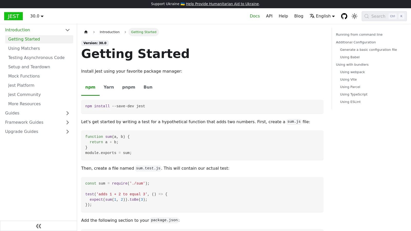 Jest (npm init jest@latest)