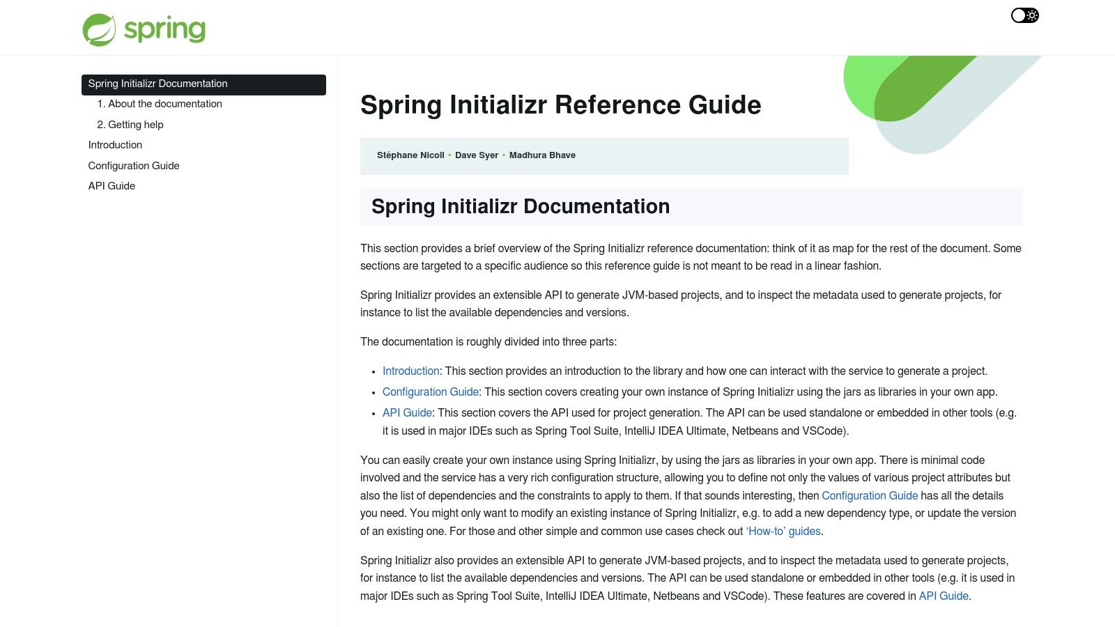 Spring Initializr (Java/Spring Boot)